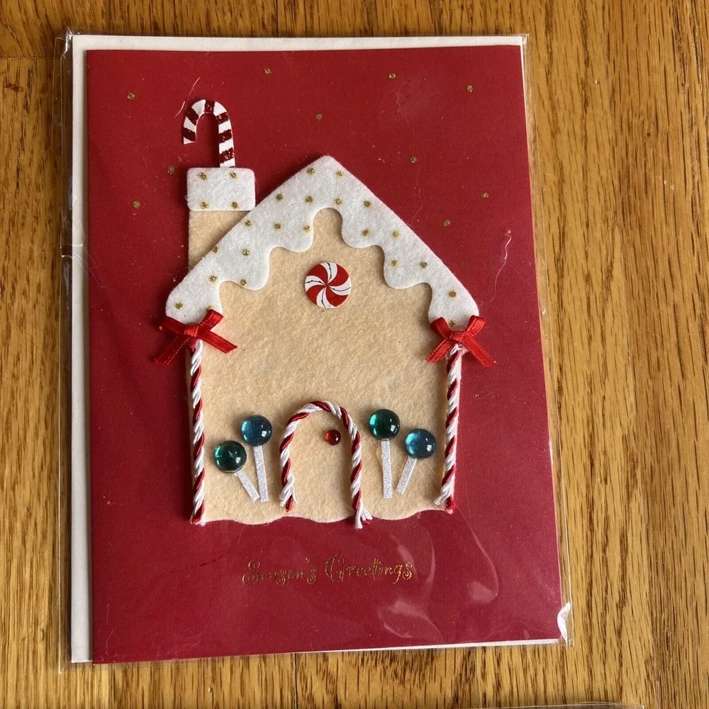 Burgoyne Fine Greeting Cards Holiday Christmas Card Sealed Santa Ornaments Snow‎